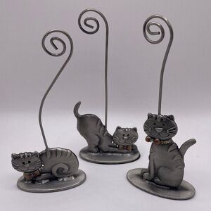 St. Nicholas Square Pewter Cat Photo Holders